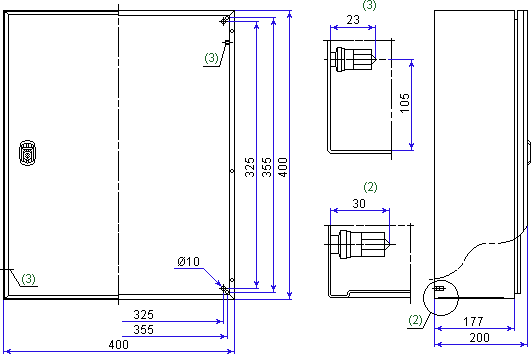 Размеры шкафа NSYS3D4420P