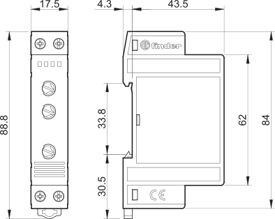 Размеры термостата-гигростата 7T.51