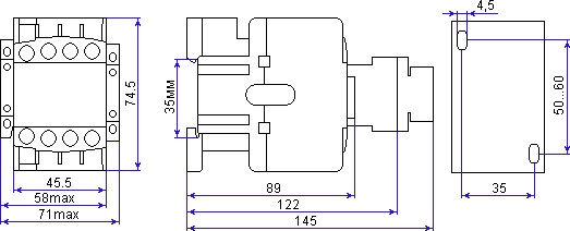 contactor dimensions