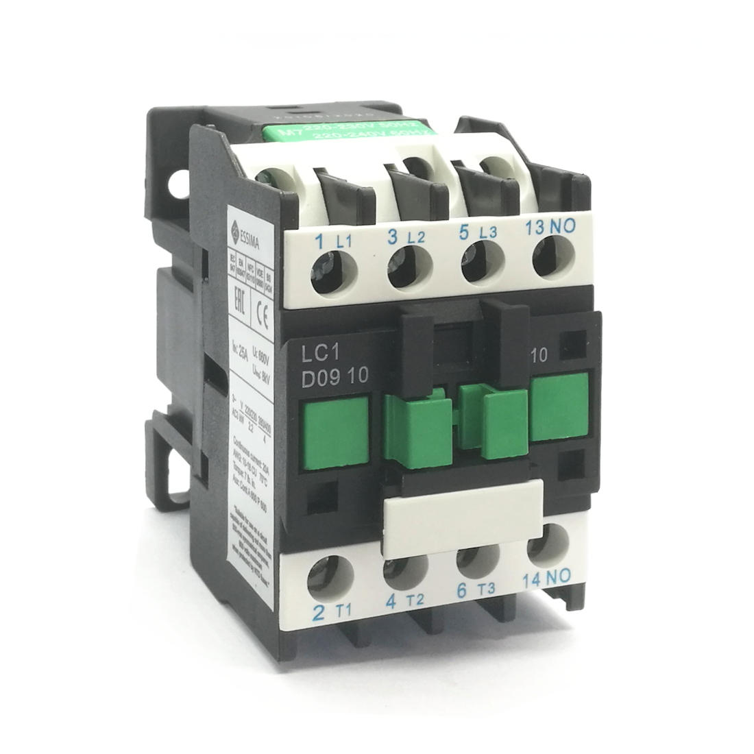 Contacteur Moteur LC1-D0901 - Bobine 220V AC, Rail DIN 35mm, 20A, Pour Contrôle électrique