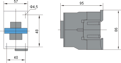 Dimensions of contactor NC1-2501