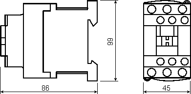 Размеры контактора LC1D183M7