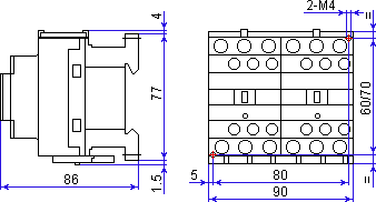 LC2D18P7 outline and installation dimensions