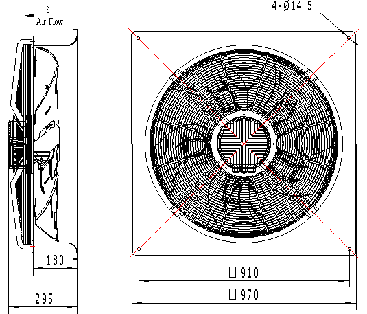 размеры осевого вентилятора EC180/85D3G01-AS800/120A1-01-B1