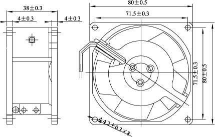 Axial fan dimensions