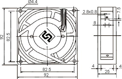 Размеры вентилятора G0925-A22X-6PBHL