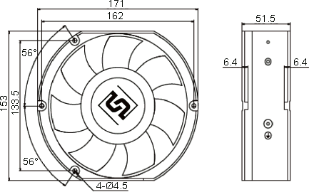 Размеры вентилятора G1750-D24X-7PBHL