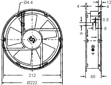 Чертеж вентилятора G2260-A22C-5PBHL
