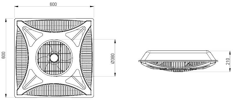 Размеры вентилятора потолочного FanTik
