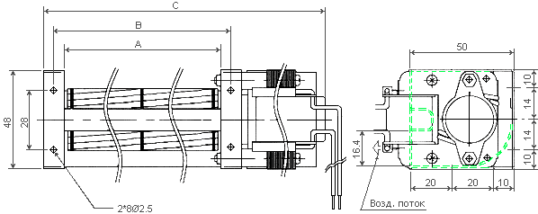 размеры тангенциального вентилятора JE-030