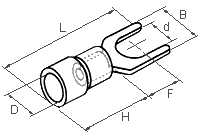 Наконечник вилочный изолированный