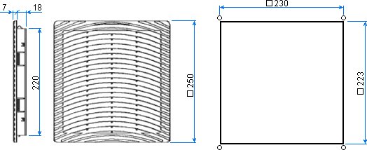 Dimensions of filter STFA250