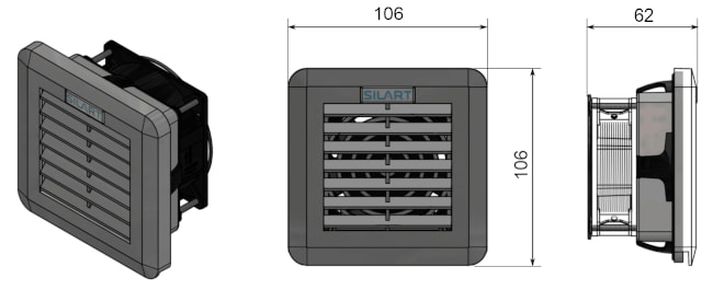 Размеры вентилятора с фильтром NLV-1100