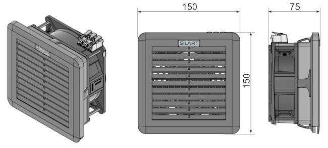 Размеры вентилятора с фильтром NLV-1501