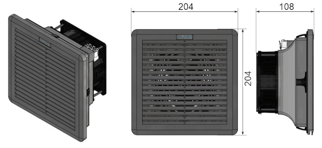 Размеры вентилятора с фильтром NLV-2000