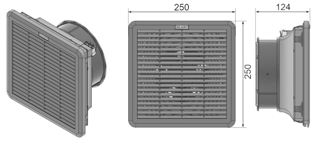 Размеры вентилятора с фильтром NLV-2500