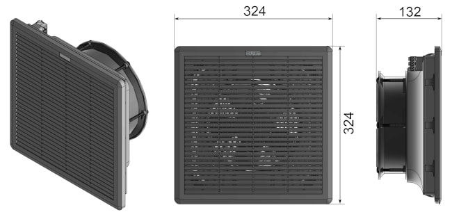 Размеры вентилятора с фильтром NLV-3001