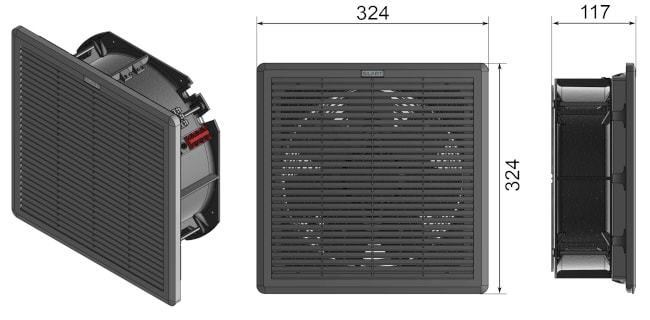 Размеры вентилятора с фильтром NLV-3100