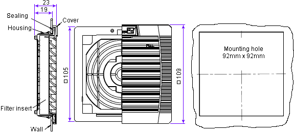 Filter dimensions PFA 10.000