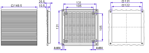 Размеры фильтра вентиляционного STFD149