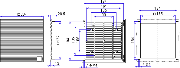 Размеры фильтра вентиляционного STFD204