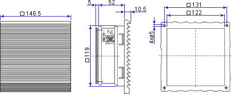Вентилятор STFD149A с фильтром - размеры