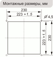 Монтажные размеры вентилятора с фильтром FL 250/170 