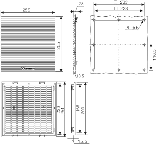 Вентиляционная решеткаRT225-A с фильтром