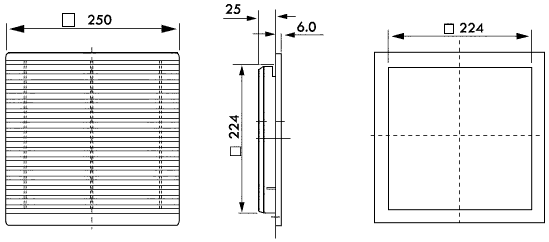 dimensions of filter STFB250