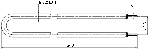 Размеры трубчатого нагревательного элемента 1TNKOY132001