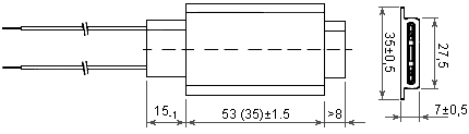 Размеры PTC нагревательного элемента 706