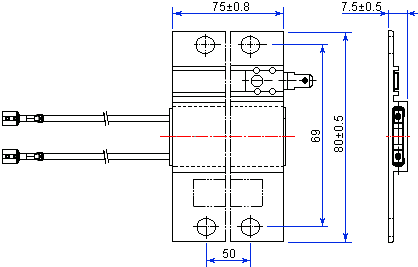 Размеры PTC 706E нагревательного элемента