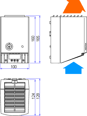 Dimensions of Fan heater CR02701.0-00