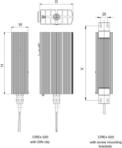 Dimensions heater CREx 02042.0-00
