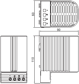 Dimensions of heater CS 06010
