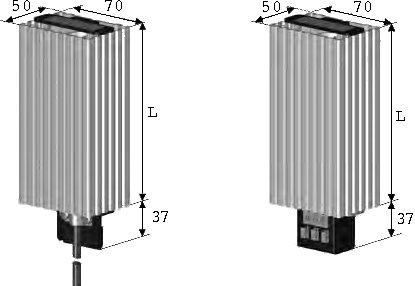 Overall dimensions of FLH LST series heaters