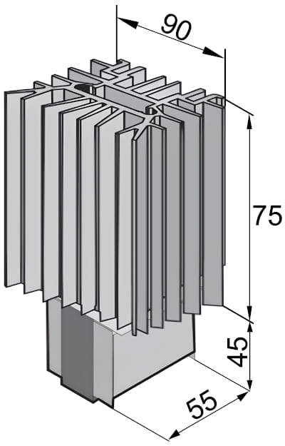 Размеры нагревателя SK3105.350