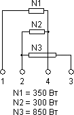 Электрическая схема соединения спиралей HP-180