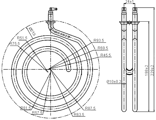 Трубчатый нагревательный элемент scat-ss0913