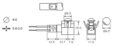 размеры электро-индикатора 0195BB