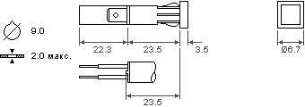 размеры индикаторной лампы 0278