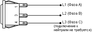схема подключения индикатора трехфазного напряжения