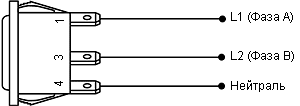 схема подключения индикатора двухфазного напряжения
