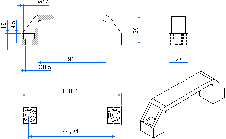размеры рукоятки F-005-138
