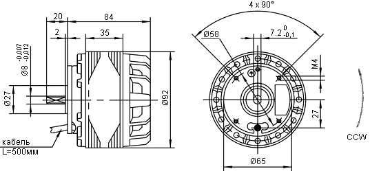 Размеры электродвигателя R09E-4M-35