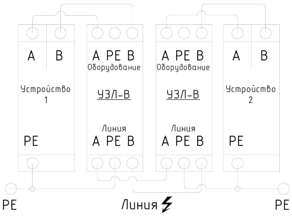 Схема подключения УЗЛ-В