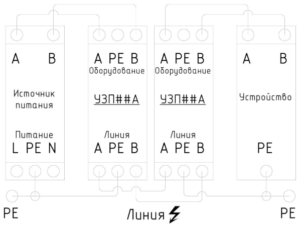 Схема подключения УЗП24А