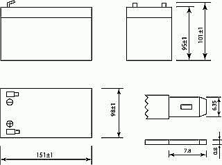 Габаритные размеры аккумулятора SF 1212