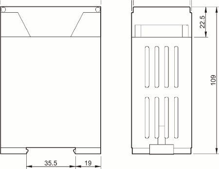 Размеры и схема подключения бистабильного реле RB.14
