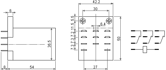 relay dimensions JQX-38F